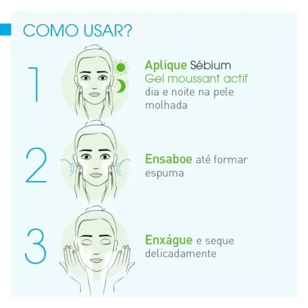 Bioderma Sébium Actif Kit com 2 Unidades – Gel de Limpeza Antioleosidade – 200ml – Kit - Imagem 4